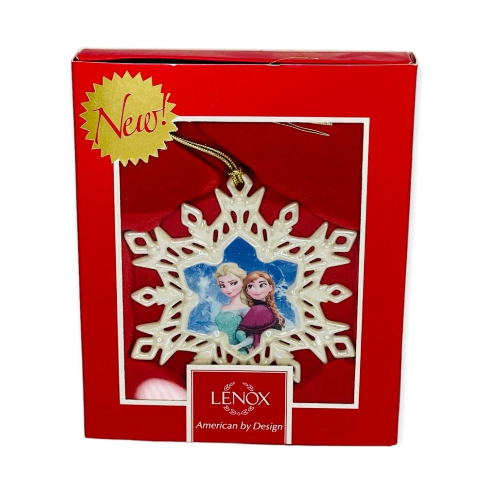 Lenox Disney Frozen Snowflake Anna Elsa Ornament 4" RETAIL $40
